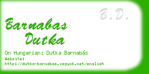 barnabas dutka business card